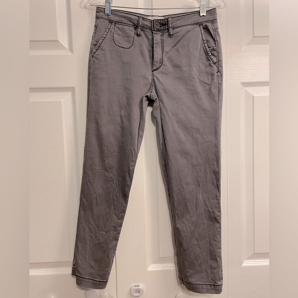 Anthropologie Chino Capri Mid Rise Slim Pants, size 25, charcoal gray